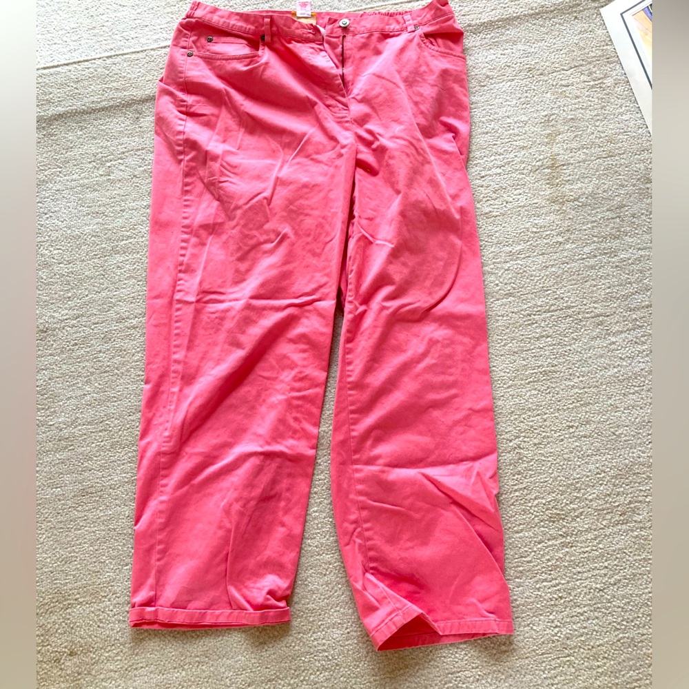 Ruby Rd. Petites cotton pants 14p. Vivid shrimp